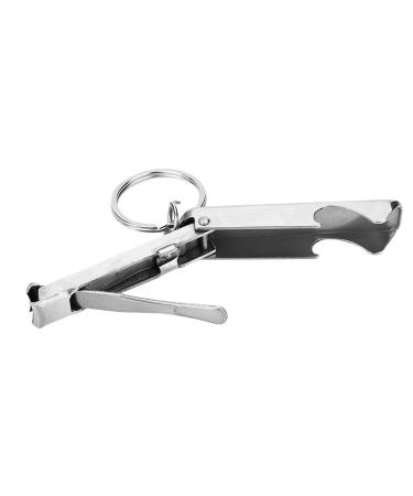 2 in 1 Nail Cutter Portable Stainless Steel Toenail Clippers and Bottle Opener with Key Ring for Men Women and The Elderly