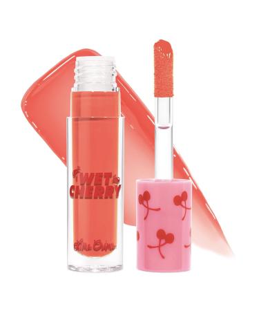 Lime Crime Wet Cherry Lip Gloss, Flaming Cherry (Bright Peach) - Cherry Scented Lightweight, Plumping & Comfortable Ultra Glossy Sheen That Won't Stick - Long Lasting & Non-Sticky - Vegan Makeup - Buy Online on GoSupps.com