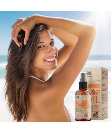 Carrot Oil 100ml - 100% Pure Natural Solar Tanner | Moisturizes & Rejuvenates Skin | Repairs Hair in Glass Bottle - Buy Online on GoSupps.com