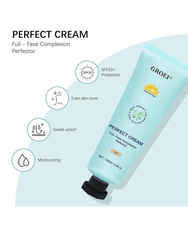 Perfect Cream All-Over Complexion Perfector | Long-Lasting BB Foundation & Concealer | SPF 30 Tinted Moisturizer for Face/Body (Light) - Buy Online on GoSupps.com