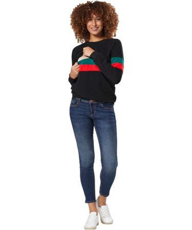 Zeta Ville Maternity Nursing Zipped Sweatshirt 1110 - Black Striped Jumper | Women's - Buy Online on GoSupps.com