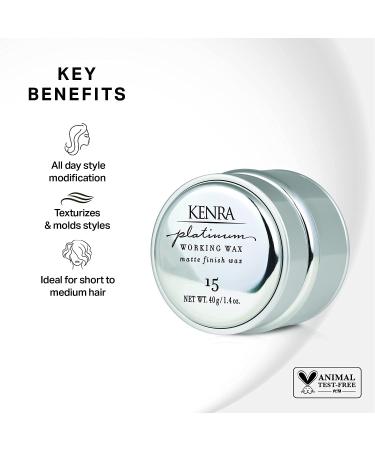 Kenra Platinum Working Wax 15 | Matte Finish Styler for All Hair Types | 1.4 oz - Buy Online on GoSupps.com