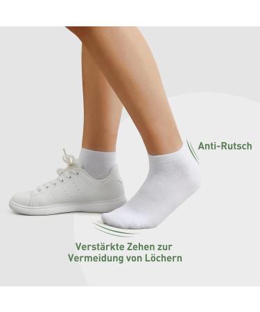MOWENTI Unisex Sneaker Socks - 10 Pairs Cotton Breathable Ankle Socks for Sports & Leisure (Size 39-42) - White - Buy Online on GoSupps.com