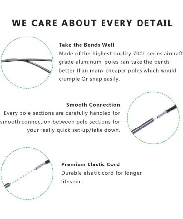 Weanas Tent Poles Replacement Kit - 7001 Series Aluminum Rod, Lightweight & Durable - 11'3 (343cm) - Buy Online on GoSupps.com