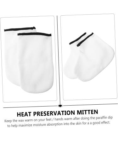 Ipetboom 2 Pairs Hand and Foot Mask Wax Socks Paraffin Wax Foot Bags Wax Tools Wax Hand Gloves Paraffin Wax for Hands Boot Glove Bath Mittens White Knitted Fabric Spa Facial Mask - Buy Online on GoSupps.com