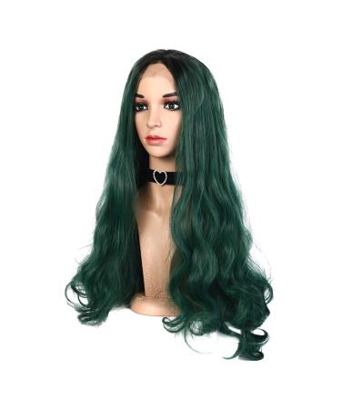 Buy Womens Green Wavy Long Wig - 70s 80s 60s Brazilian Synthetic Curly Cosplay Hair - Buy Online on GoSupps.com