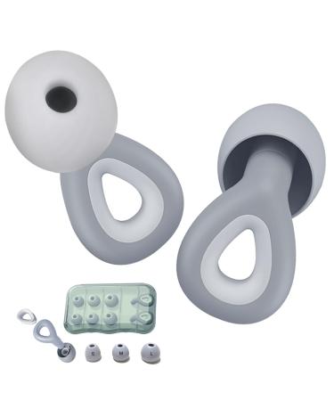 Ear Plugs for Sleeping Noise Cancelling Reduction Ear Plugs for Concert Swimming Ear Plugs Vetikin Reusable Soft Silicone Ear Plugs for Kids Adults 6 Ear Tips in S/M/L Hearing Protection (Grey)