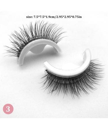 Kiss Lashes no Glue Needed Reusable Self Adhesive Eyelashes 3D Makeup Eyelash for Women Girl Eye Makeup Tool 1Pair No. 3 Slim Long 3# NO.3 - Buy Online on GoSupps.com