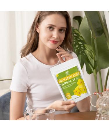 Mullein Leaf Tea - Respiratory and Lung Cleanse Herbal Tea | 40 Tea Bags, Caffeine-Free - Buy Online on GoSupps.com