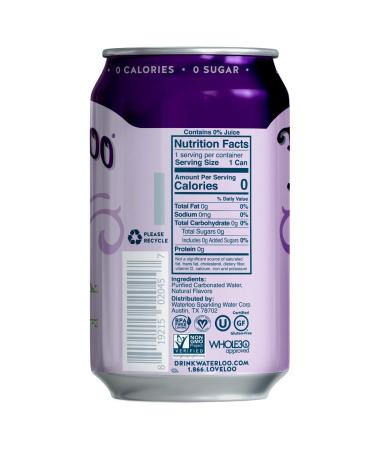 Waterloo Sparkling Water Grape - 12 oz Cans, Case of 2 | Refreshing & Crisp - Buy Online on GoSupps.com