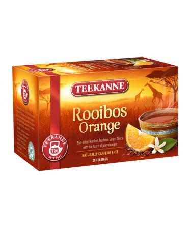 Teekanne Rooibos Refined with Orange Infusion Tea Sun Dried Rooibos from South Africa 20 Teabags