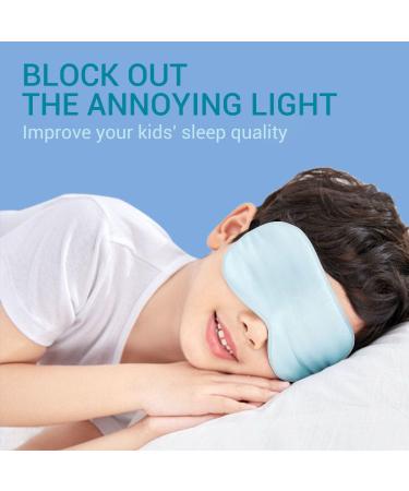 LaCourse Natural Pure Mulberry Silk Kids Eye Mask - Blue | Adjustable Strap | Complete Blackout Sleep Mask for Boys and Girls | Includes Travel Pouch - Buy Online on GoSupps.com