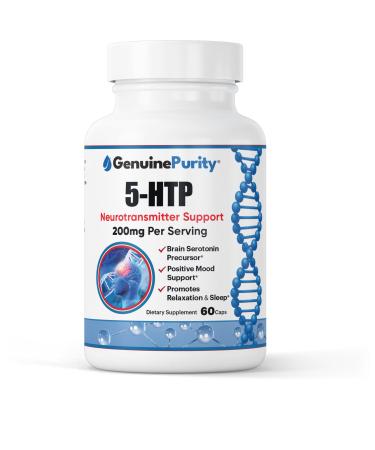 GenuinePurity - 5HTP Supplement 200mg - Plant-Based 5-Hydroxytryptophan from Griffonia Seed - Supports Daily Wellness & Nutritional Balance