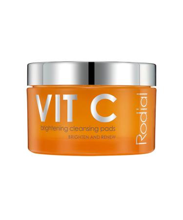 Rodial Vit C Brightening Cleansing Pads - Toning and Purifying Pads  Resurfacing Pads for Day and Night  Vitamin C to Illuminate  AHA Acids to Exfoliate and Salicylic Acid to Tighten Pores 50 Count (Pack of 1)