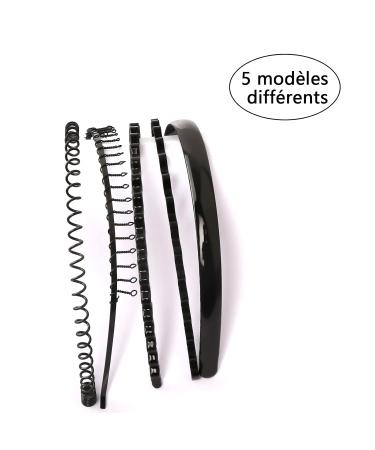 Zhio Wavy Hairband - Multi-Style Metal Hair Hoop Black Non-Slip Unisex Hairband for Yoga & Sports - International Shipping Available - Buy Online on GoSupps.com