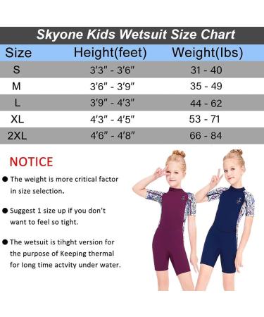 Kids Neoprene Wetsuit Shorty 2.5MM Thermal Swimsuit for Girls Boys - Youth Diving Suit for Snorkeling and Water Sports - Purple, XX-Large - Buy Online on GoSupps.com