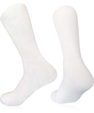 Women's Diabetic Socks 3-Pack White Crew, Loose Fit, Non-Binding, Moisture-Wicking, Cushioned Athletic Socks - Size 9-11 - Buy Online on GoSupps.com