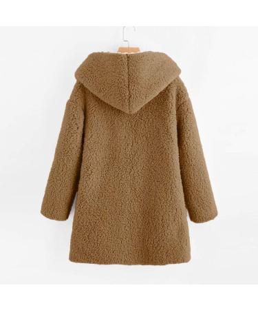 Women's Longline Sherpa Fleece Hoodie Coat - Coffee XX-Large - Buy Online on GoSupps.com