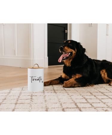 Simply Unleashed White Treat Container with Bamboo Lid - 98 oz | Dog and Cat Storage - Buy Online on GoSupps.com