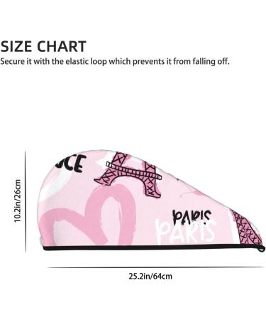 Microfiber Hair Drying Cap - Eiffel Tower & Butterflies Design | Soft Absorbent Quick Dry Towel Wrap for Curly Long & Thick Hair - Buy Online on GoSupps.com