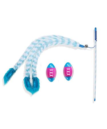 Sitrda (1 set) Pet Cat Toys Birds Flying Feather Plush Cat Teaser Toys with 2 Bell Ball