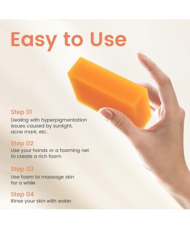 Turmeric Kojic Acid Soap Bars - Natural Dark Spot Remover for Face & Body | Organic Skin Care 2-Pack with Soap Dish & Scrubber - Buy Online on GoSupps.com