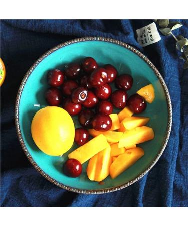 Original Household Ceramic Soup Bowl Bowl Creative Fruit Bowl Salad Bowl Restaurant Shallow Bowl Bowl Mixing Bowl Green Kitchenware Plate
