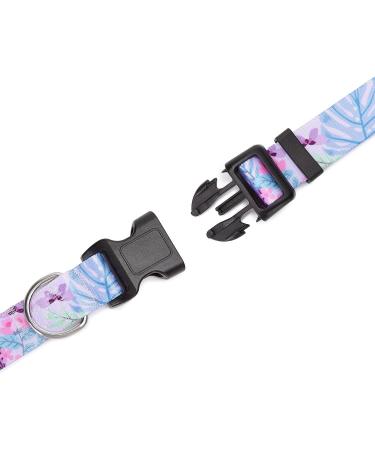 Suredoo Adjustable Dog Collar - Soft Nylon for Small & Medium Dogs - Purple Flowers (L 38-63 cm) - Buy Online on GoSupps.com