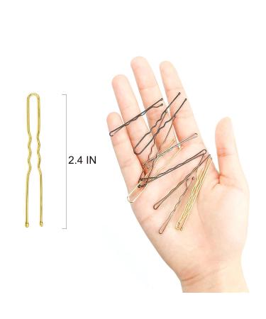 Hoyols U-Shaped Hairpins for Women & Girls - 100 Pack Blonde Metal Bobby Pins for Thick Hair Curved Design for Elegant Hairstyles - Buy Online on GoSupps.com