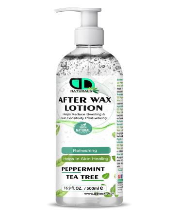 DD teck After-wax lotion with peppermint and tea tree oil Soothes and calms irritation prevents ingrown hairs and bumps fights bacteria and prevents infection for