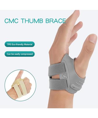 CMC Thumb Brace for Osteoarthritis | Thumb Stabilizer Support for Pain Relief Adjustable for Men & Women (Large Gray - Buy Online on GoSupps.com