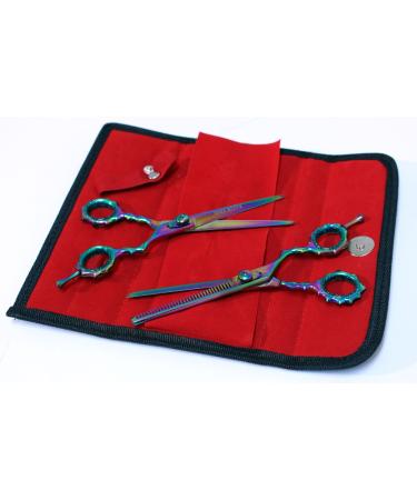 BDEALS 6.5" Professional Hair Cutting Razor Edge Barber & Thinning Scissors 2 pc Set