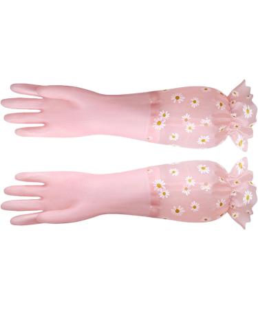 Cleaning Gloves Professional PVC Dish Gloves Reusable | Long Cuff Plush Lining Household Cleaning Gloves Shuying - Buy Online on GoSupps.com