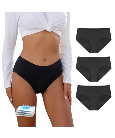Carer 3-pack period underwear strong bleeding periods underwear with 50 ml immediate pad comfortable pad comfortable and spout XL black