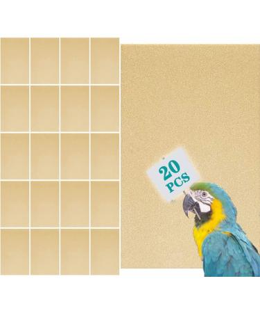 20 PCS Gravel Paper for Bird Cage - 10x16 Inch Liner Paper in Sea Sand Parrot Cage Sandpapers - Goose Yellow Color - Pet Bedding Accessories - Buy Online on GoSupps.com