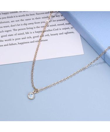 Boho Tiny Crystal Choker Necklace | Gold Clear Quartz Pendant & CZ | Minimalist Everyday Jewelry for Women & Girls | Perfect Wedding Gifts - Buy Online on GoSupps.com