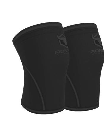 Iron Bull Strength 7mm Knee Sleeves (Pair) for Weightlifting & Powerlifting (USPA IPL IWF & USAW Approved) | High-Performance Knee Compression Support For Squats Weight Lifting - Men and Women Black/Charcoal Large