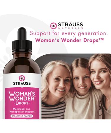 Strauss Heartdrops Women's Wonder Drops - Menstrual & Menopausal Support Supplement Spearmint Flavor Natural Gluten-Free Soy-Free Non-GMO - 3.4oz - Buy Online on GoSupps.com