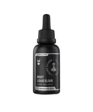 The Beard Struggle Night Liquid Elixir Beard Oil - Silver Collection - Viking Storm - Softens Moisturizing & Healthier Beard Growth - Vegan-Friendly Beard Growth Oil (30 ml) Silver - Viking Storm - Buy Online on GoSupps.com