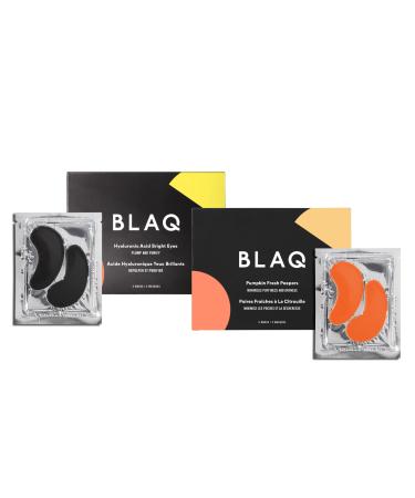 BLAQ Eye Mask Bundle - Charcoal Eye Masks + Pumpkin Fresh Peepers Under Eye Masks - Hydrogel Under Eye Patches for Puffy Eyes Dark Circles - Anti Aging Eye Masks with Hyaluronic Acid - 2 x 5 Packs