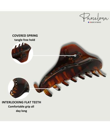 Parcelona French Boss Tortoise Shell Spring Jaw Hair Claw Clip - Medium Size - Buy Online on GoSupps.com
