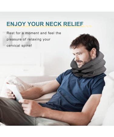 Cervical Traction Device Adjustable Inflatable Neck Brace with Removable Air Pump Neck Stretcher for Instant Pain Relief - Buy Online on GoSupps.com