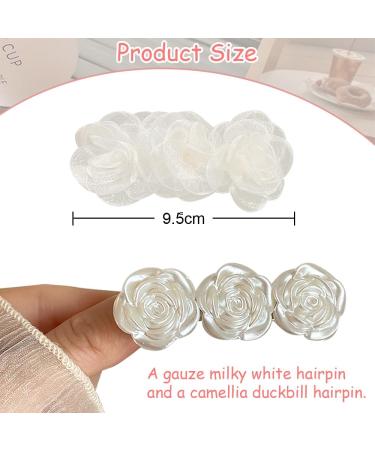 1 Large Camellia Hairpin 1 Camellia Duckbill Hairpin Hair Styling Accessories Flower Hairpin White Flower Hairpin Flower Girl Hair Accessories Small Flower Hairpin - Buy Online on GoSupps.com