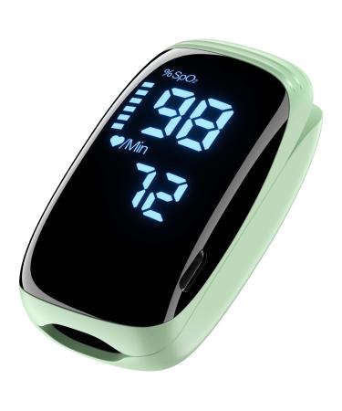 Oxygen Meter Finger Pulse Oximeter Fingertip Blood Oxygen Saturation with Pulse Monitor Rechargeable Accurate Fast Spo2 Reading for Home Outdoor Sports Wide Use (Green)