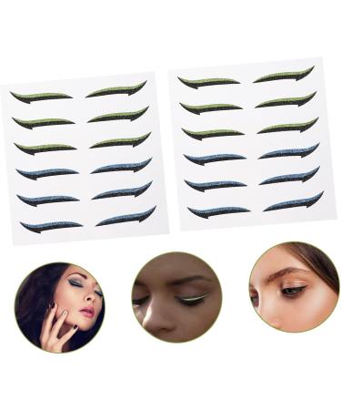 Healeved 12 Pairs Glitter Eyeliner Double Eyelid Stickers Eyeliner Tape Strips Cosmetic Eyelid Tape - Buy Online on GoSupps.com