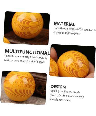 CLISPEED 2pcs Sea Willow Health Ball - Quartz Baoding Lacrosse Balls for Deep Tissue Massage & Muscle Relaxation - Natural Resin Trigger Point Balls - 5x5CM Yellow - Buy Online on GoSupps.com