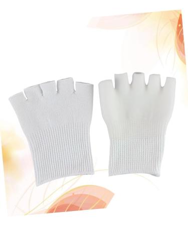 minkissy 1 Pair Gel Bunion Straightener Heel Sleeves for Cracked Heels Big Toe Separators Bunion Splints Pad Fingerless Gloves Toe Spacers Toe Spreader White Thumb Sock - Buy Online on GoSupps.com