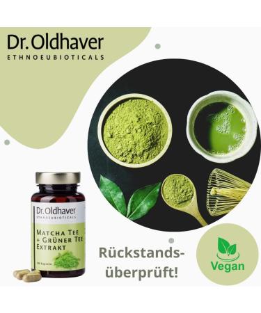 Dr. Oldhaver Matcha Tea + Green Tea Extract Capsules - High-Quality Antioxidant Support with Vitamin B2 - 90 Capsules for Energy Metabolism - Buy Online on GoSupps.com