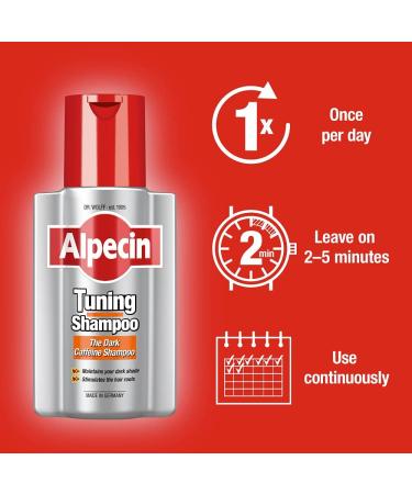 Alpecin Tuning Shampoo 200ml - Dark Caffeine Shampoo for Men | Promotes Hair Growth | Preserves Natural Color | Made in Germany - Buy Online on GoSupps.com