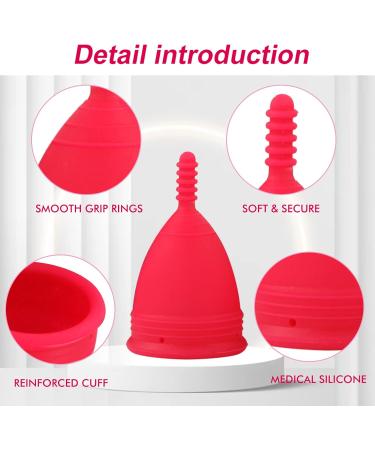 Buy M Muncaso Menstrual Cup 2 Pack - Soft & Flexible Medical Silicone Reusable Menstruation Cup - Rose Red - Buy Online on GoSupps.com